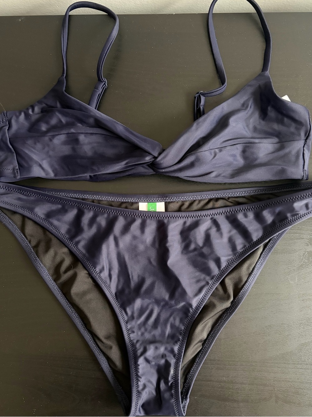 J. Crew Navy Blue Twist-Front Bikini Set